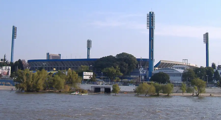 Estadio Gigante de Arroyito de Rosario Central visto desde el rio Parana